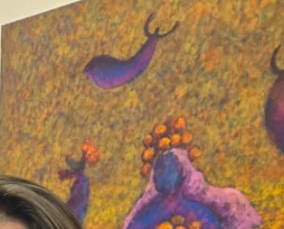 Obra en tonos naranjas participante en PONARTE