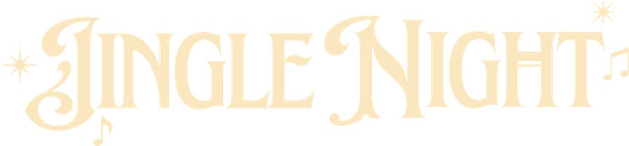 Logotipo horizontal de Jingle Night en color crema para fondos oscuros